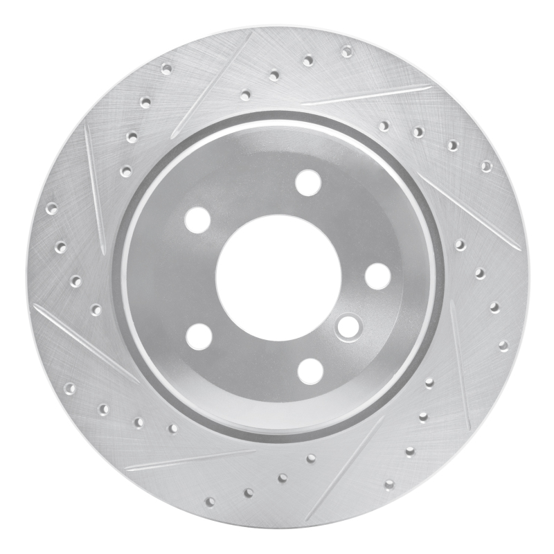 BMW 525i Brake Rotor (1) - Rear Left - R1 Concepts - Drilled & Slotted - Silver - `04-`10 BMW 525i Brake Rotor (1) - Rear Left - R1 Concepts - Drilled & Slotted - Silver - `04-`10